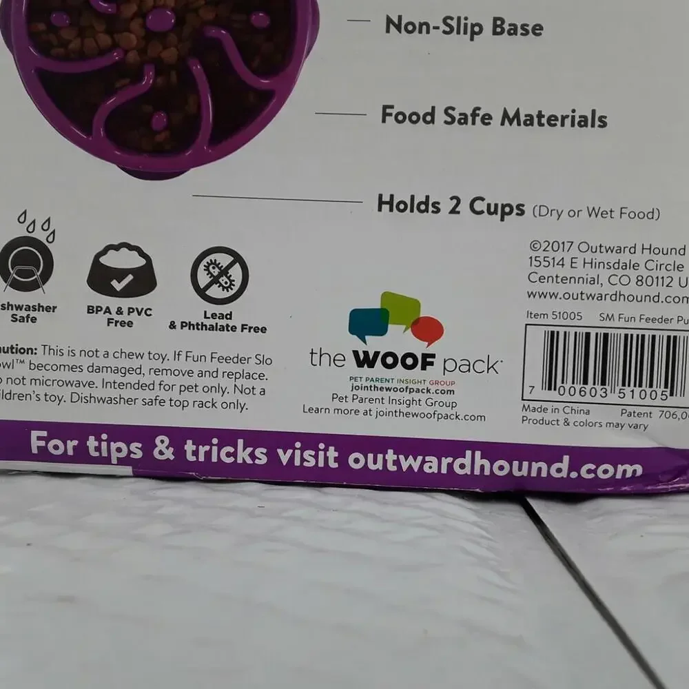 Outward Hound-Fun Feeder 2 cups Healthy Slow-Feeding Dog Bowl
